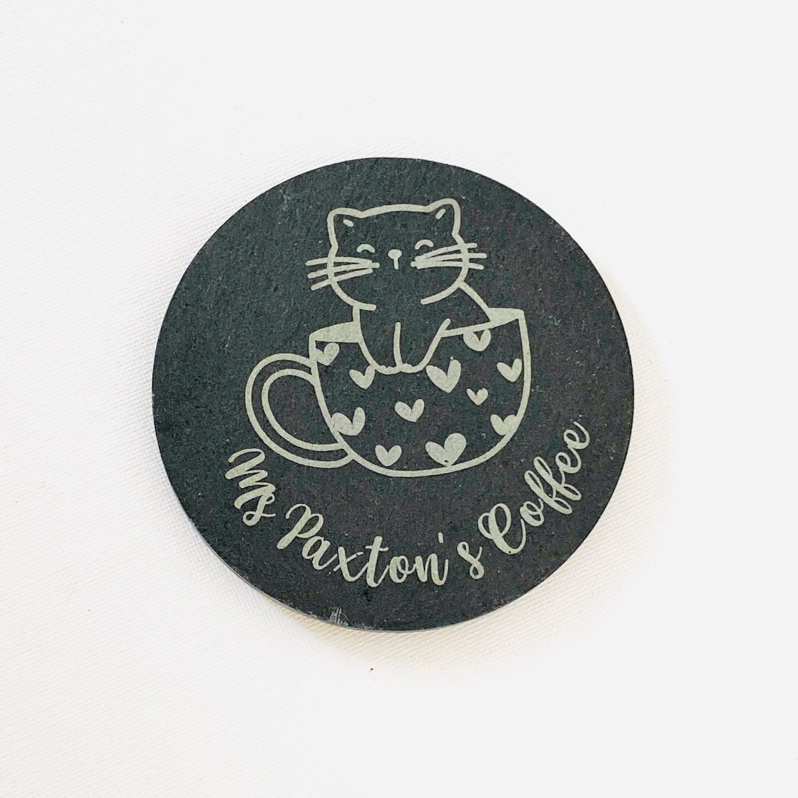 Personalised Slate Coaster - Cat Cup - Cat Coaster - Pug Coaster - Pug Cup - Dog Coaster