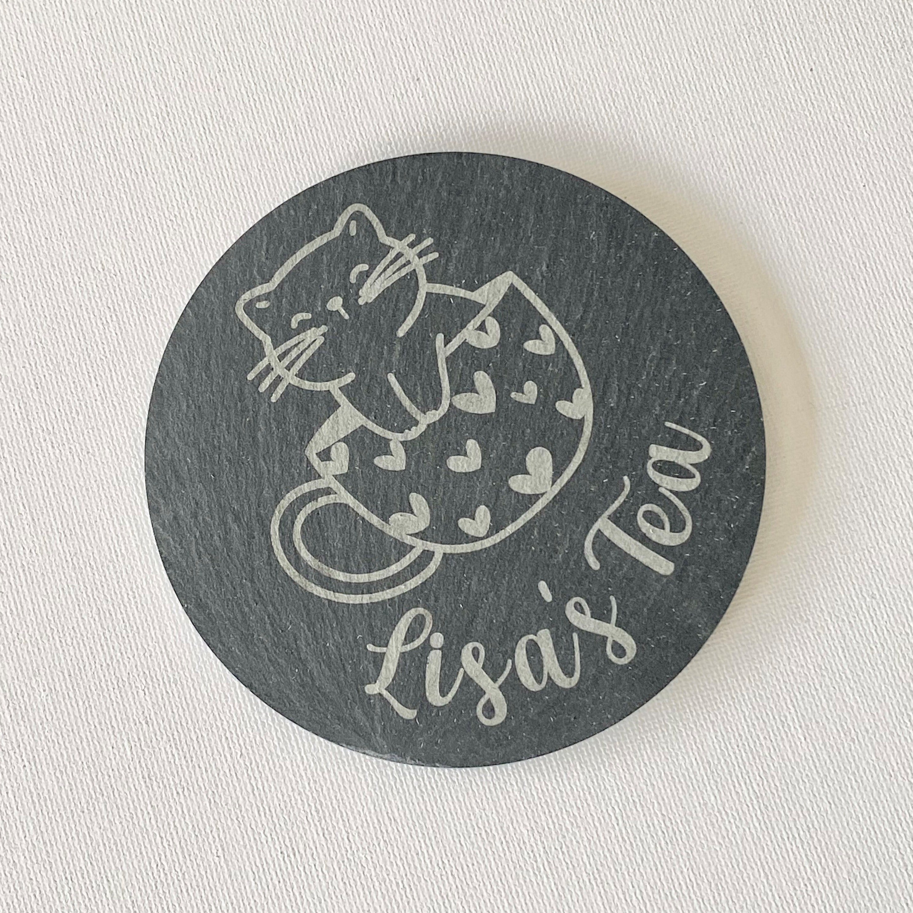 Personalised Slate Coaster - Cat Cup - Cat Coaster - Pug Coaster - Pug Cup - Dog Coaster