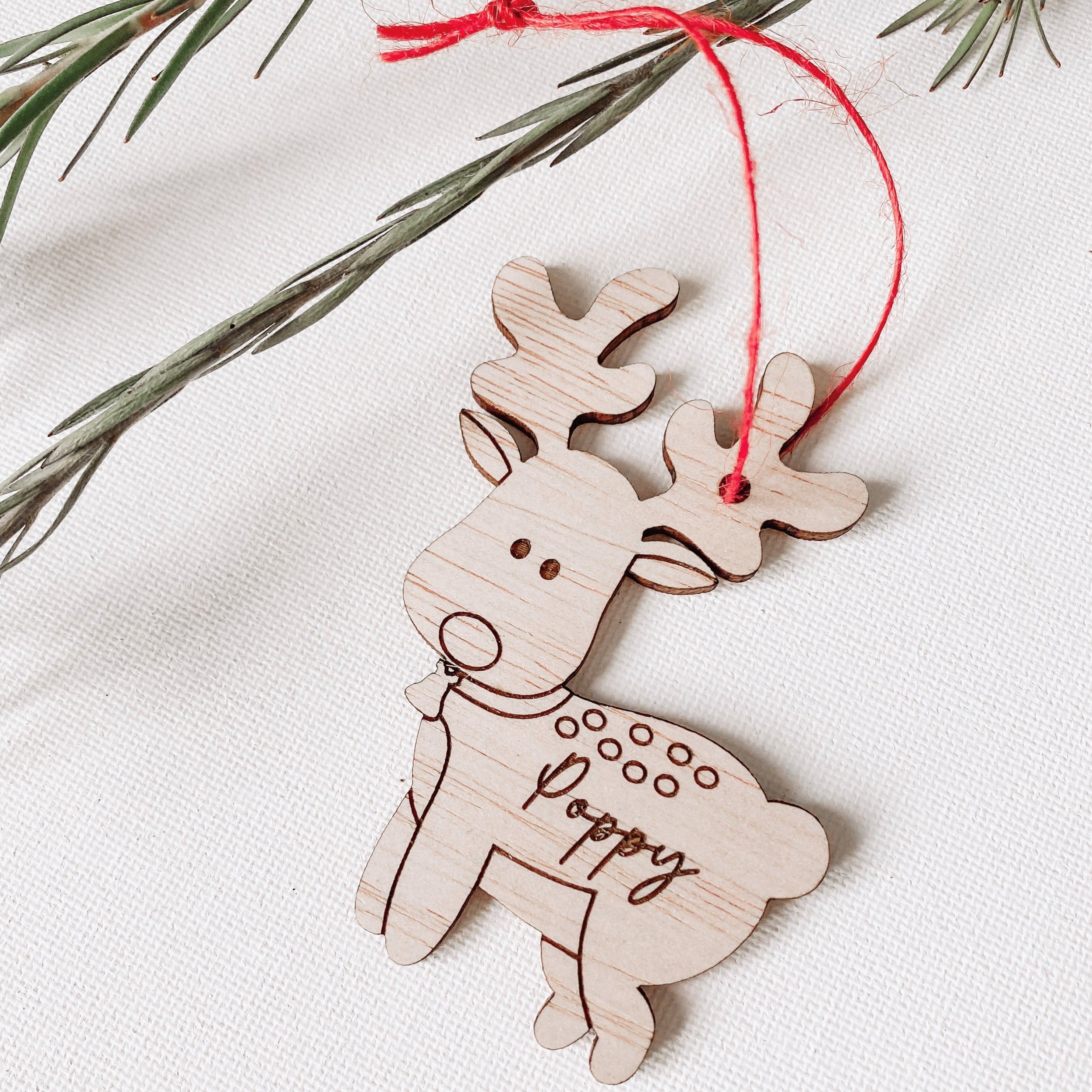 Personalised Christmas Reindeer Gift Tag Ornament