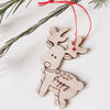 Personalised Christmas Reindeer Gift Tag Ornament