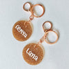 Rose Gold Personalised Key Ring - Rose Gold Glitter Bag Tag