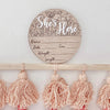 Wooden Baby Birth Announcement Plaque - Wooden Birth Announcement Sign - Wildflower