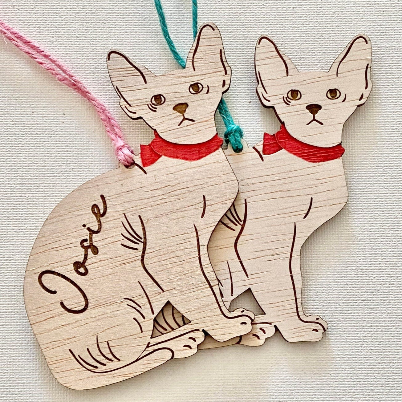 Personalised Christmas Cat Ornament - Sphynx Cat Ornament