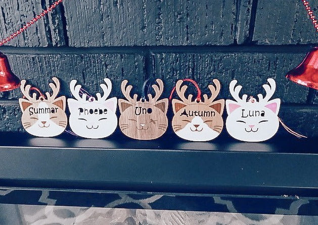 Personalised Christmas Cat Ornament