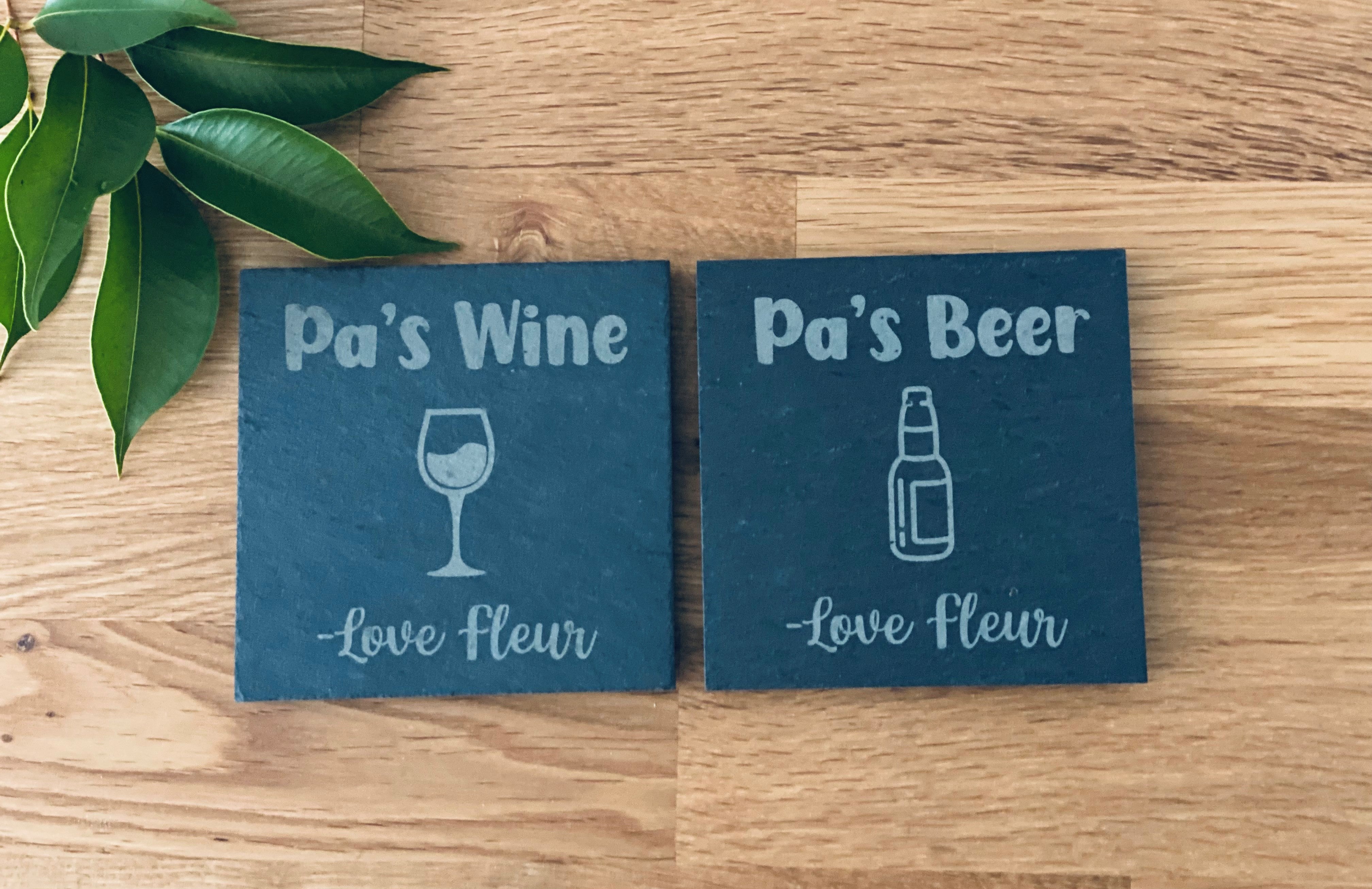 Personalised Slate Coaster for Fathers Day - Grandfather Present
