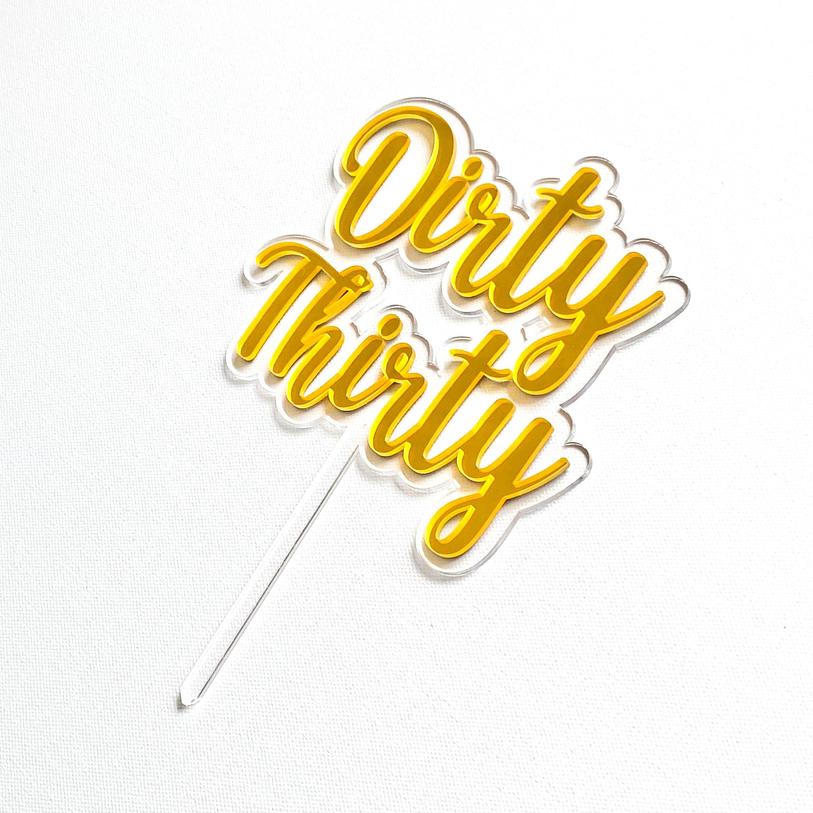 Double Layer Cake Topper - 30th Birthday Cake Topper - Dirty Thirty Cake Topper