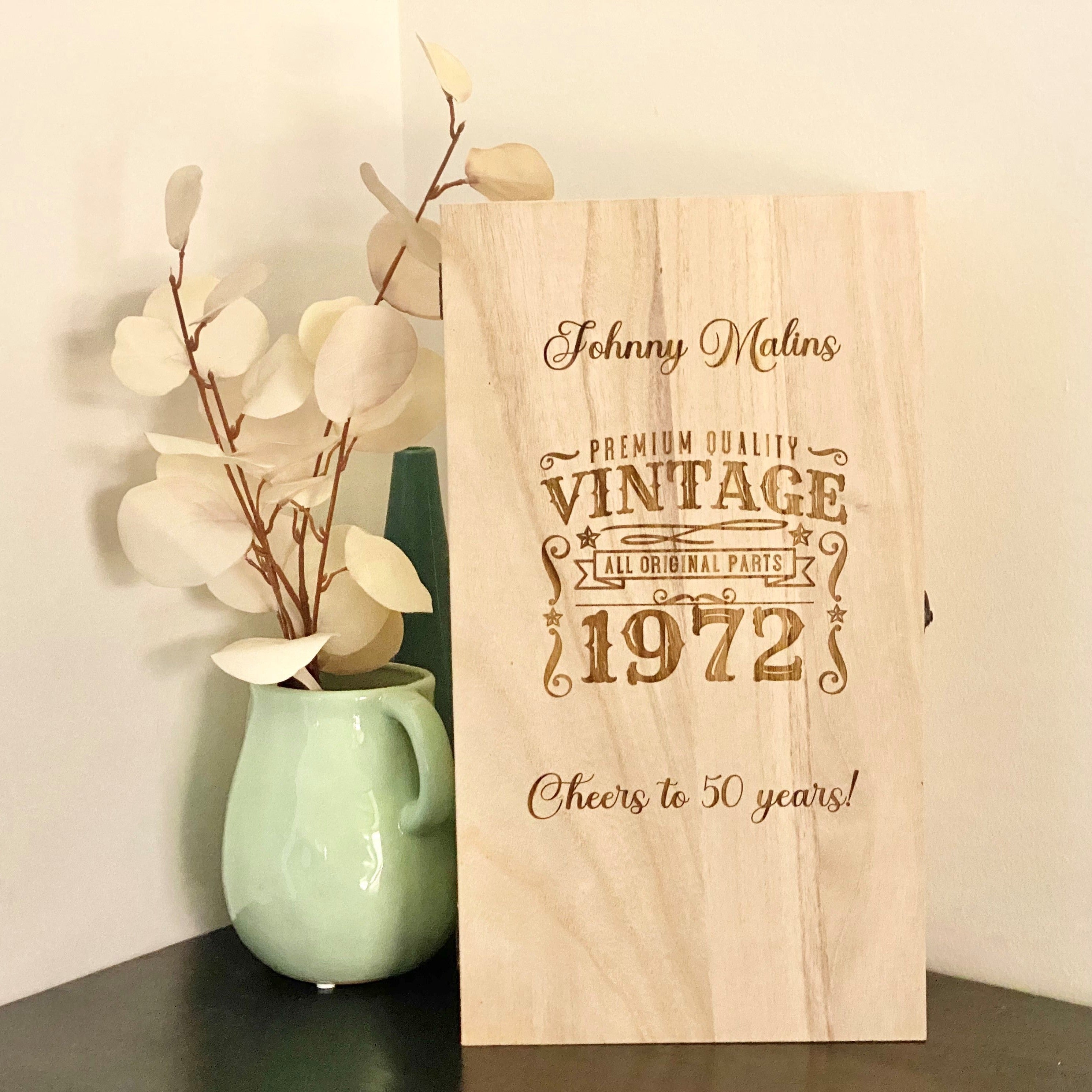 Personalised Wine Box - 50th Birthday Wine Box