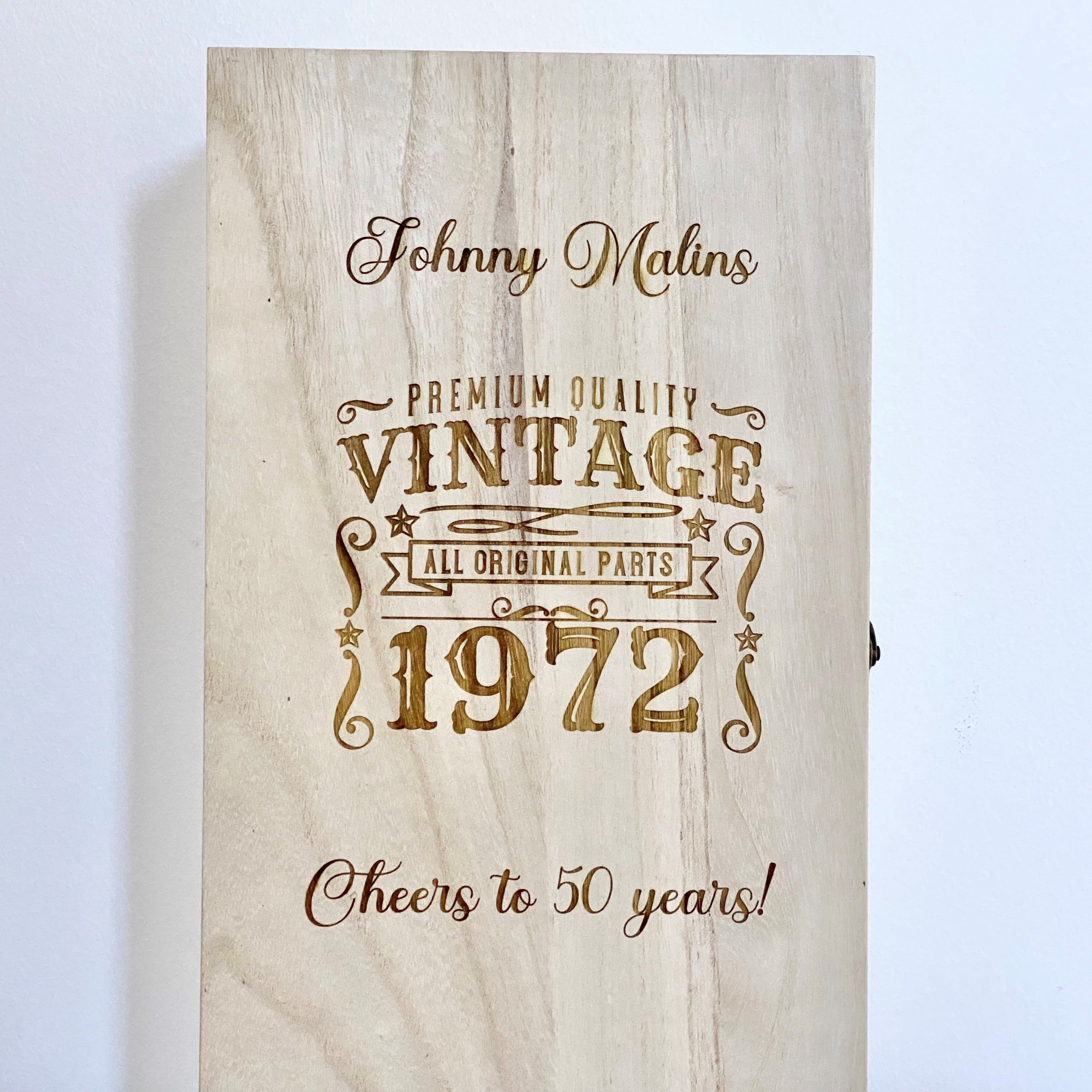 Personalised Wine Box - 50th Birthday Wine Box
