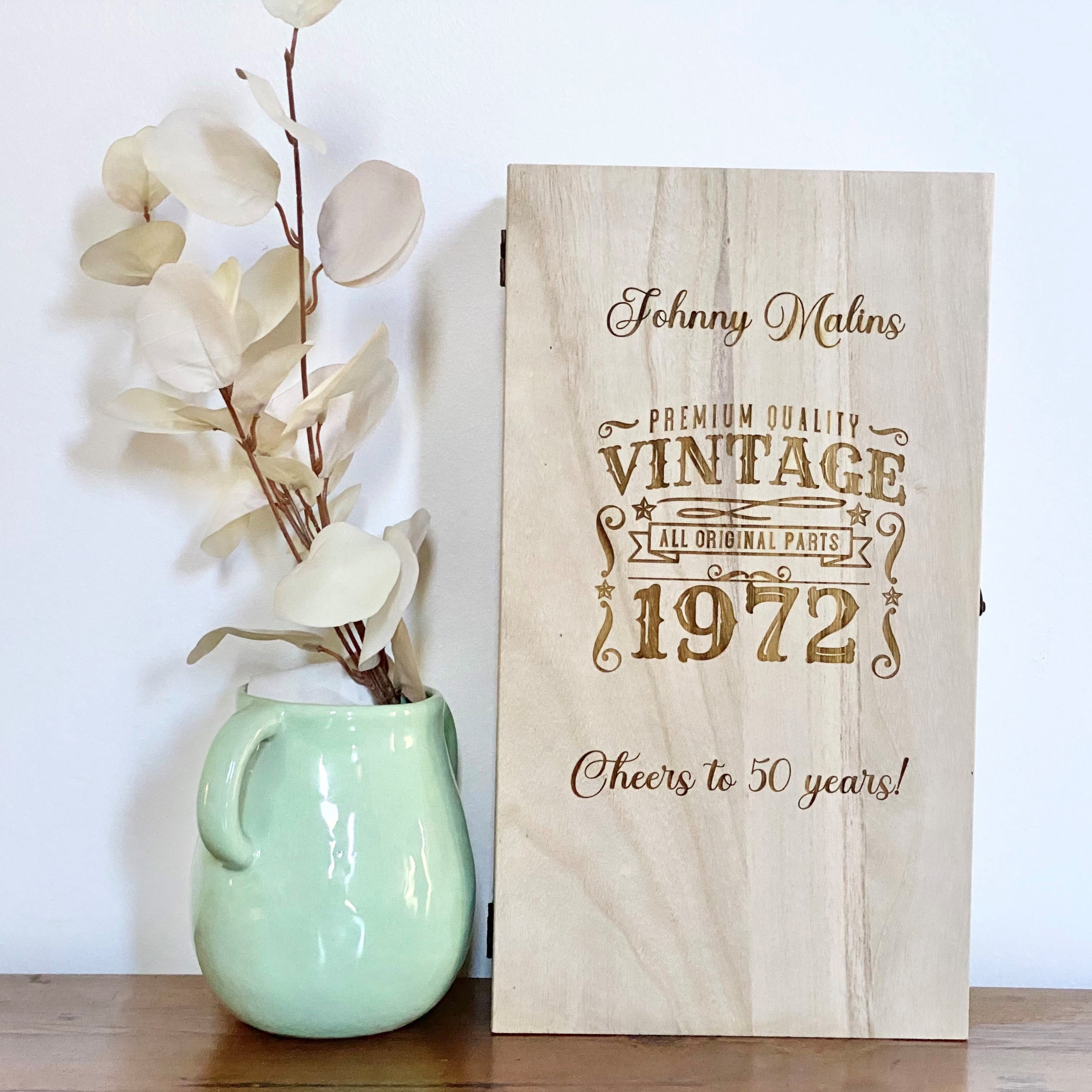 Personalised Wine Box - 50th Birthday Wine Box