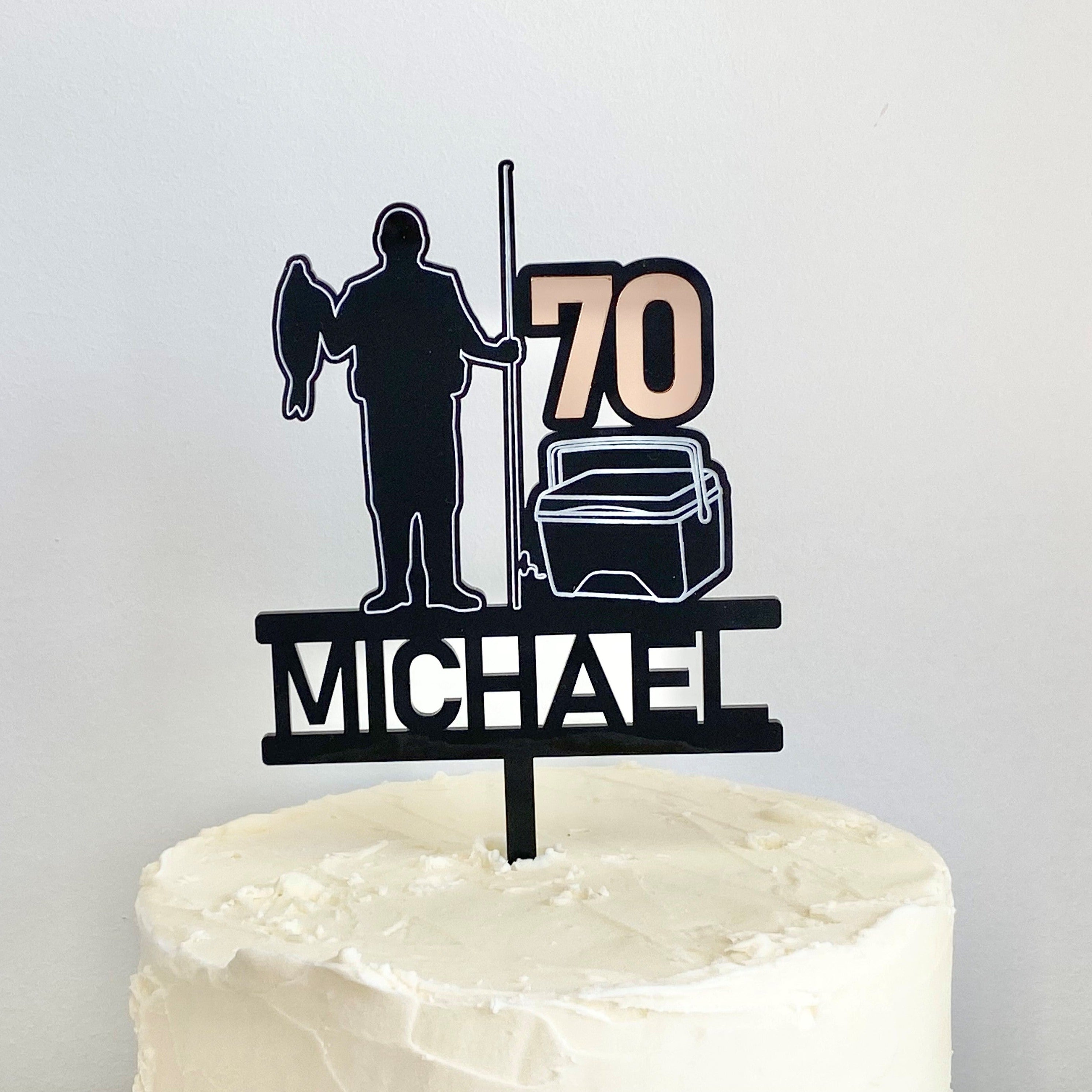 Fishing Cake Topper - Fisherman Cake Topper