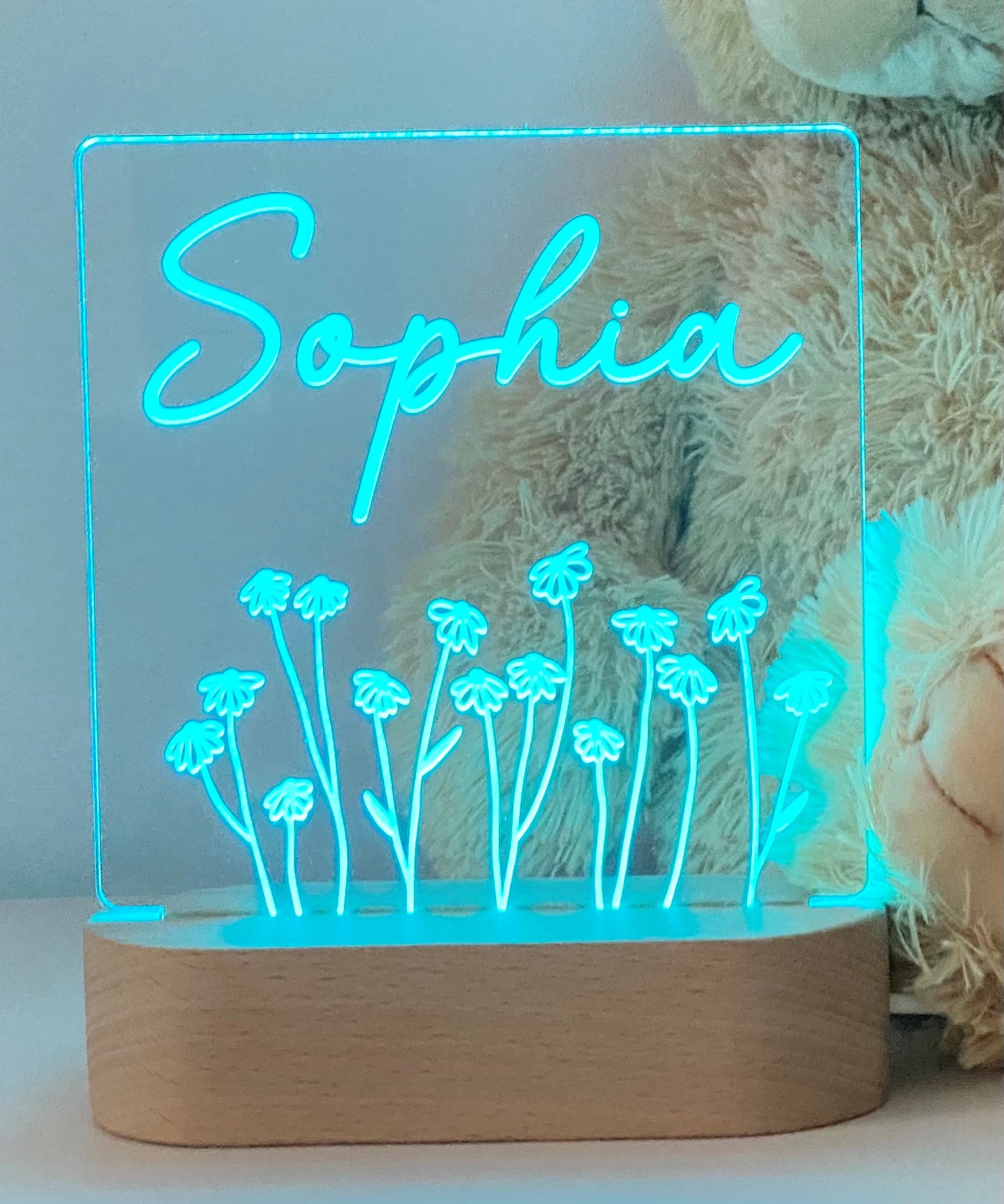 Wildflower Daisy Personalised Night Light