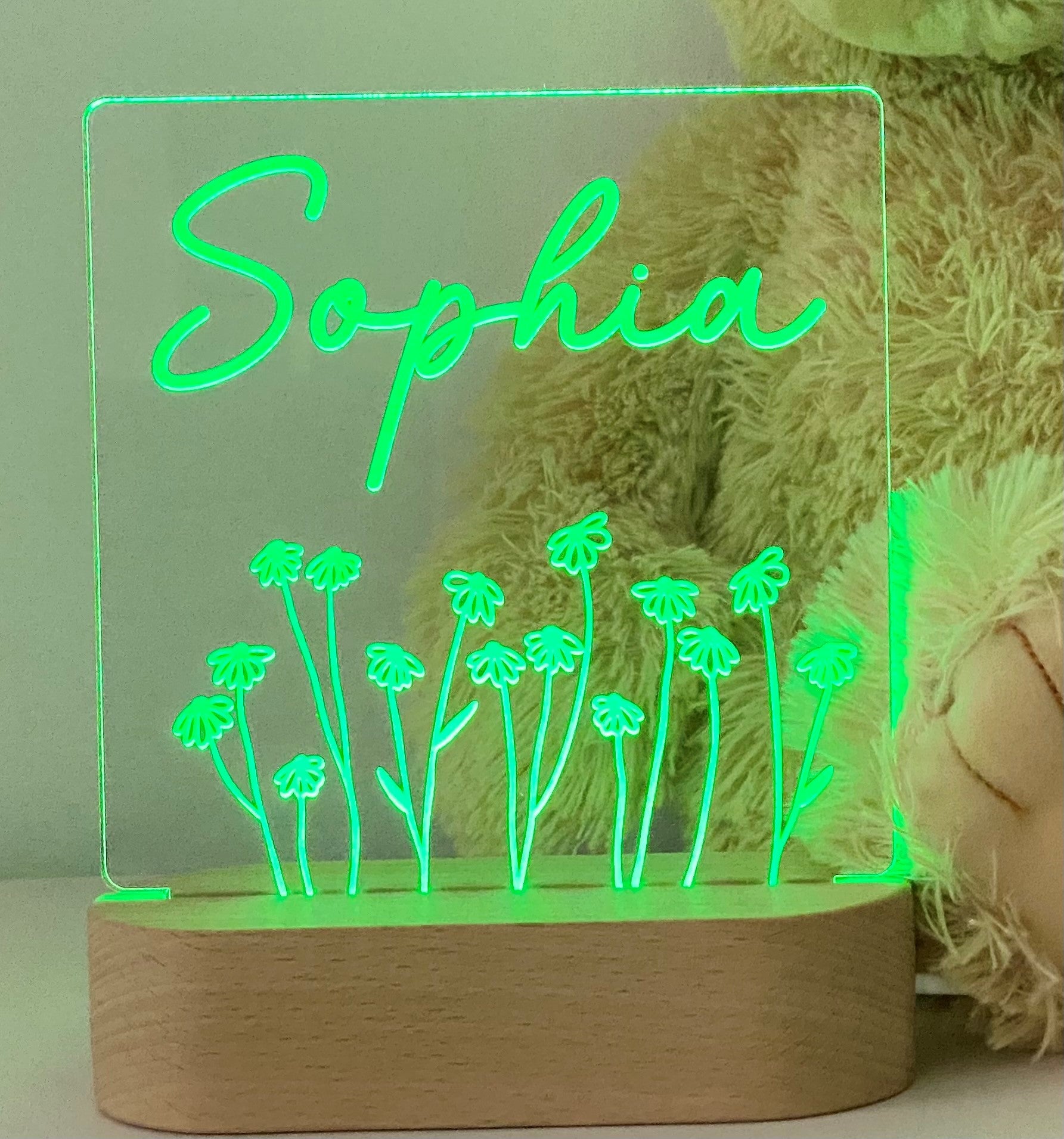 Wildflower Daisy Personalised Night Light