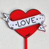 Vintage Heart Tattoo Feature Cake Topper