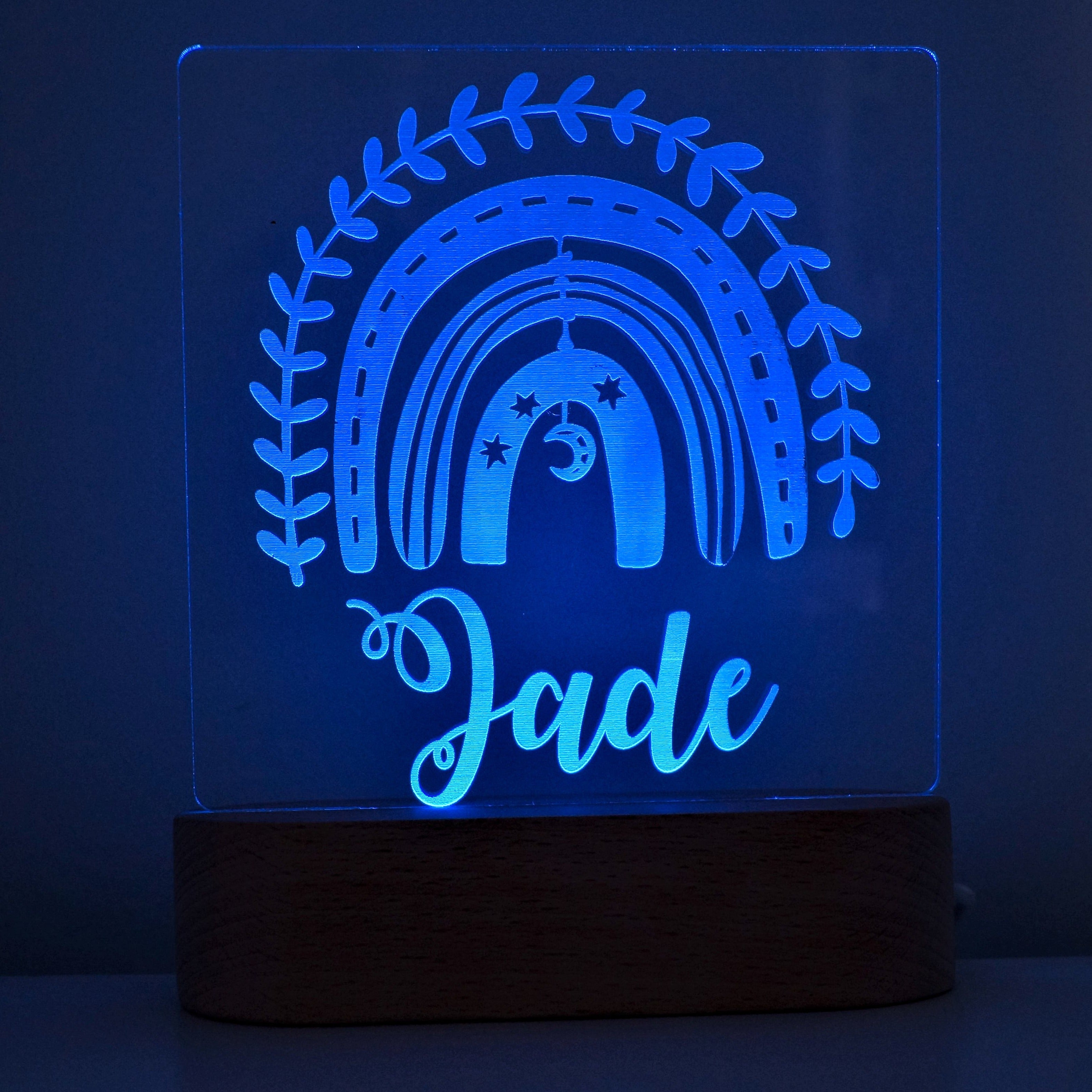 Boho Rainbow Personalised Night Light