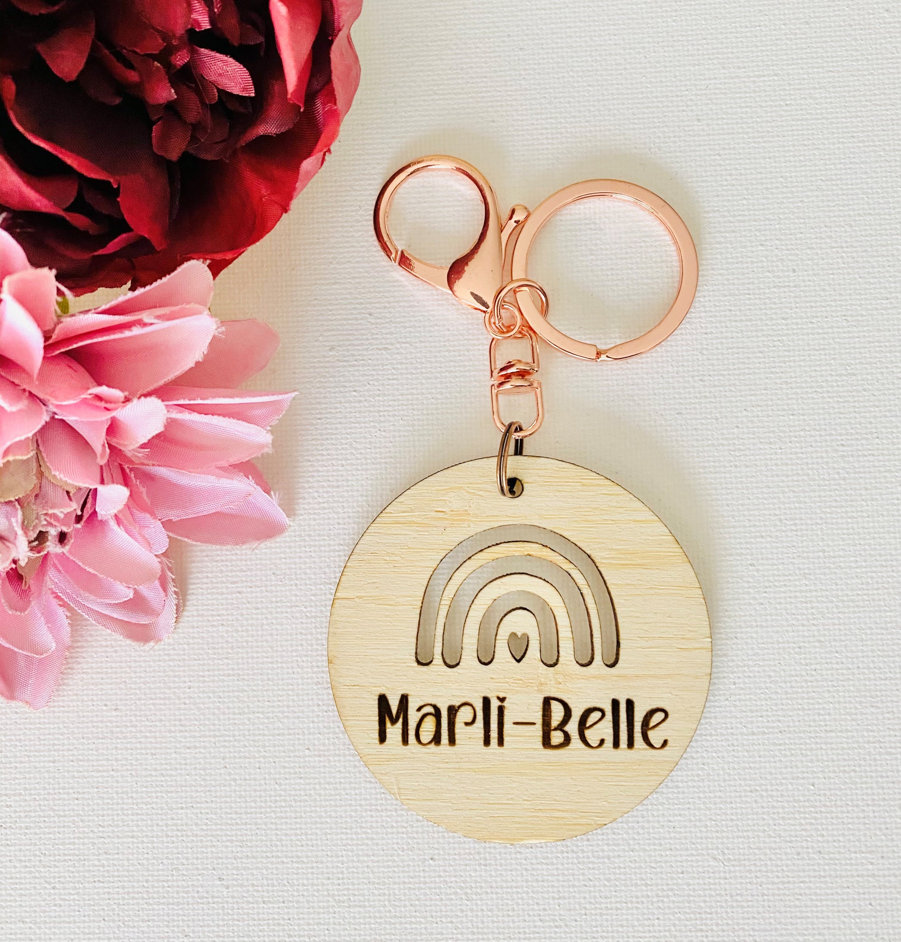 Rainbow Heart - Teachers Personalised Bag Tag