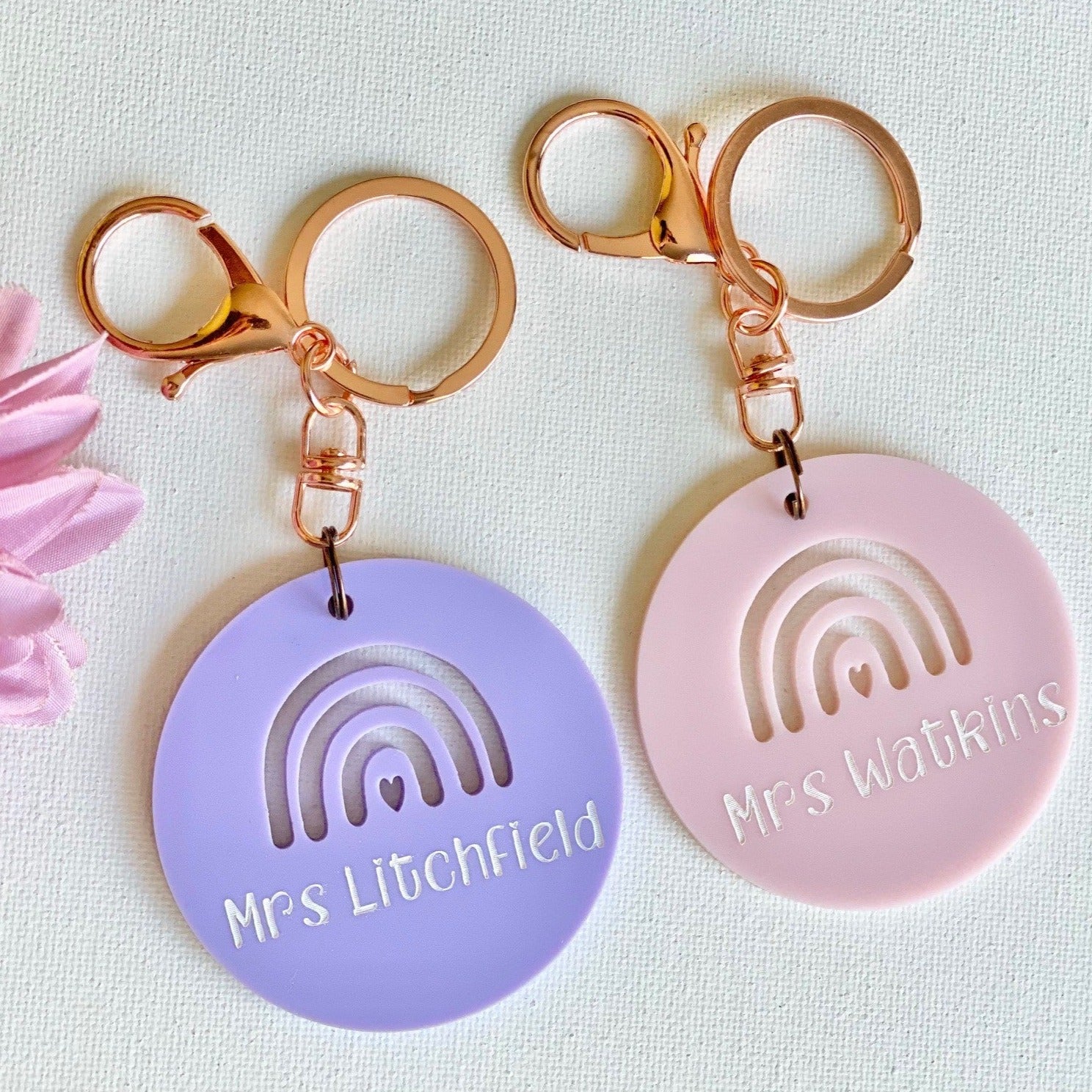 Rainbow Heart Personalised Bag Tag