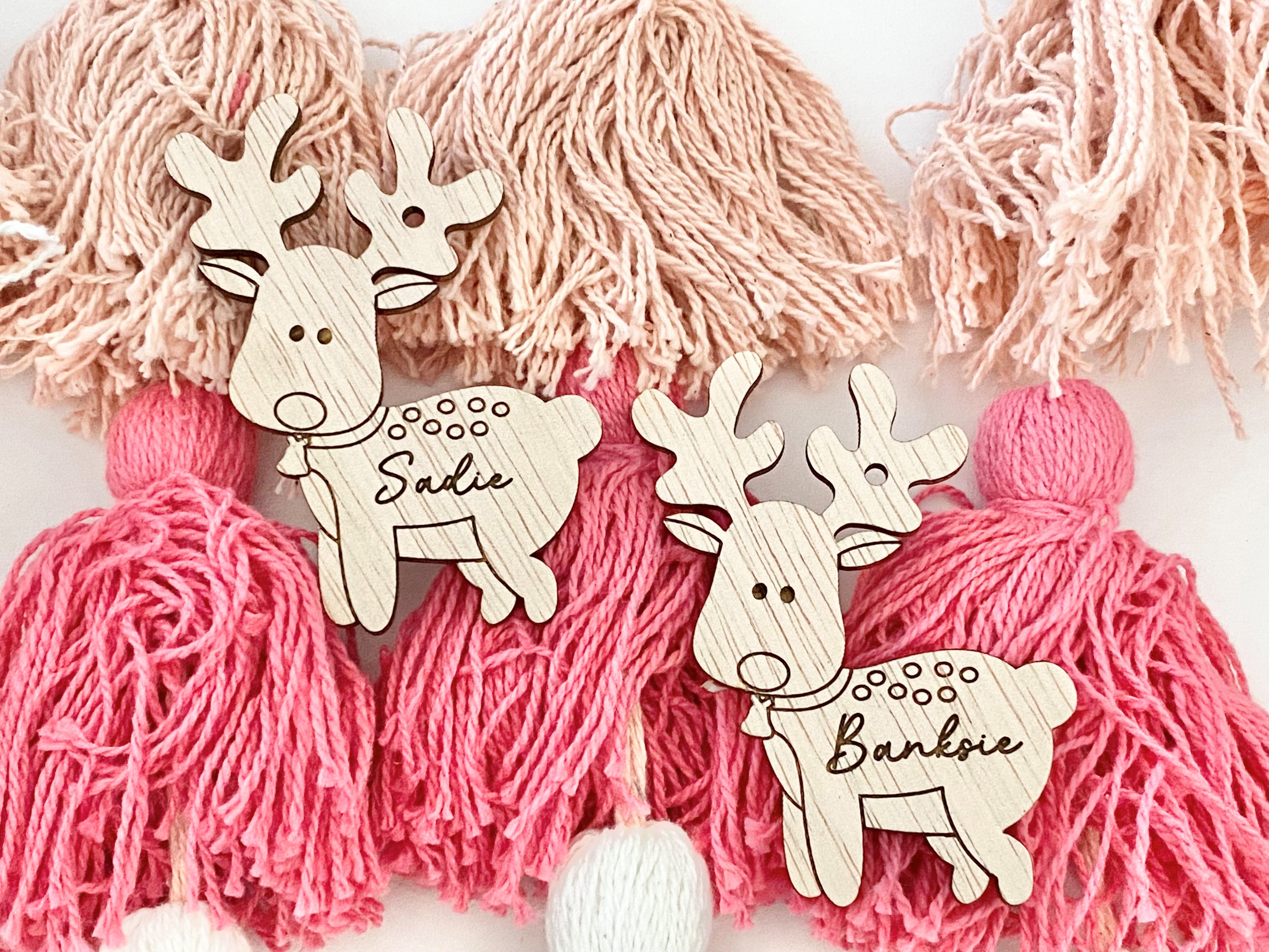 Personalised Christmas Reindeer Gift Tag Ornament