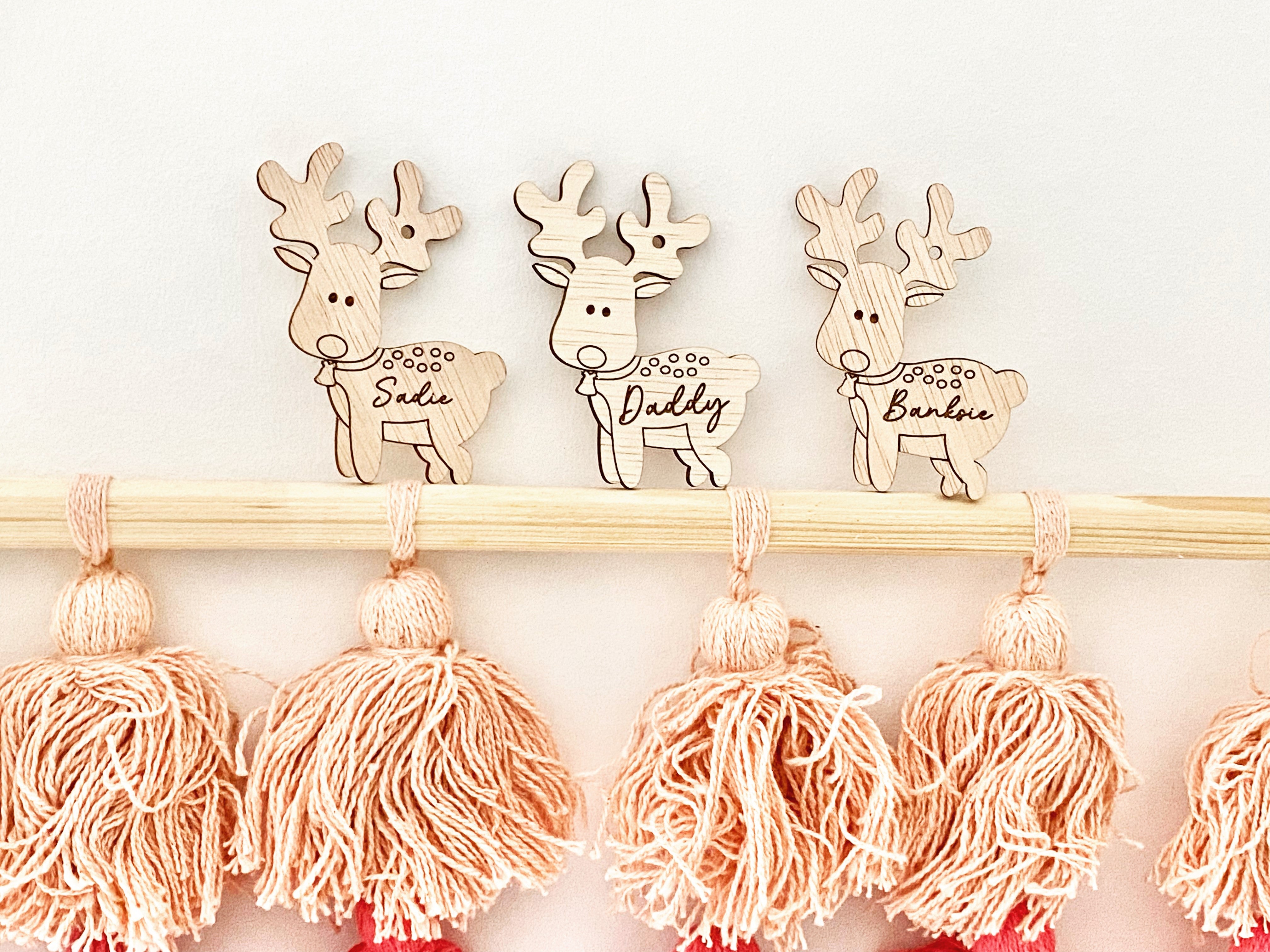 Personalised Christmas Reindeer Gift Tag Ornament