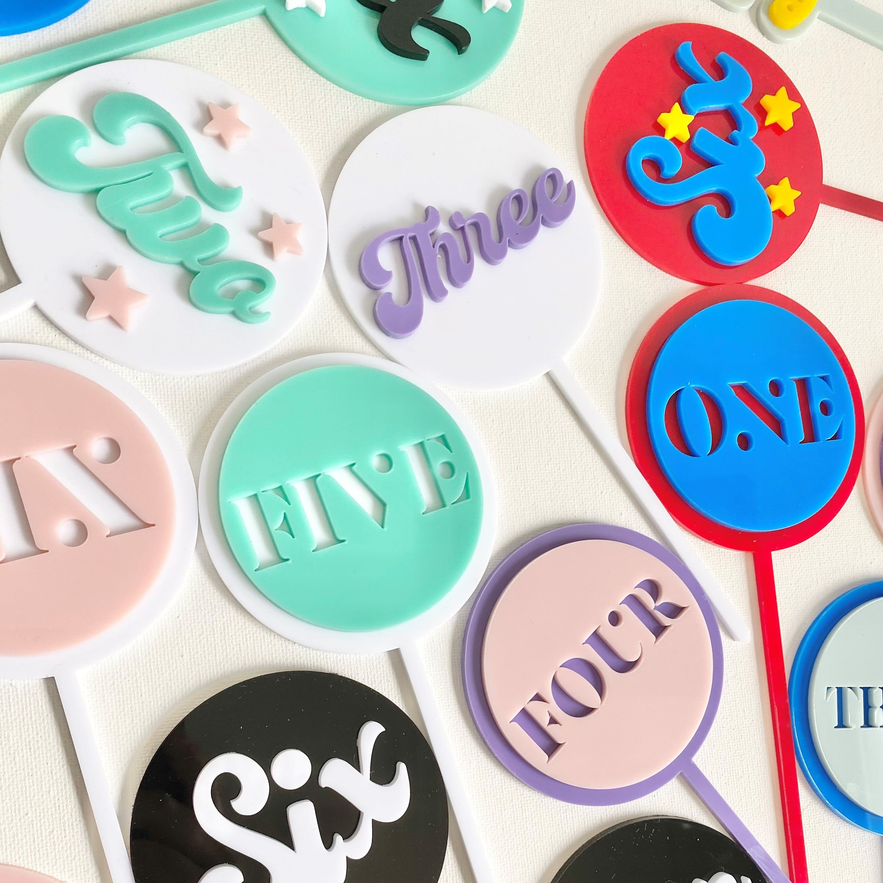 Circle Number Cake Toppers