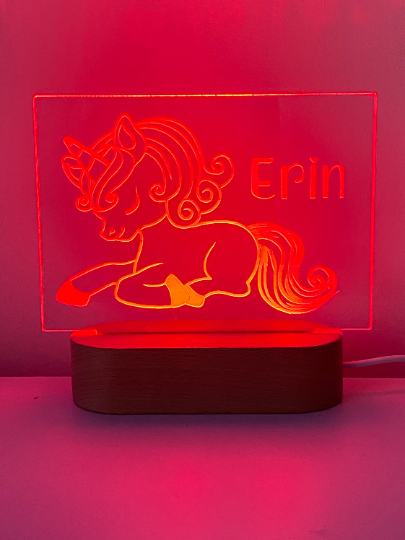 Unicorn Personalised Night Light