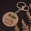 Vintage Caravan Personalised Bag Tag Key Ring