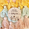 Welcome Baby Girl Wooden Baby Birth Announcement Sign